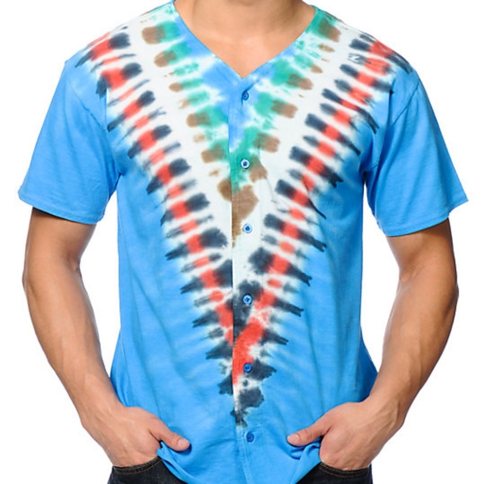 OBEY tie dye baseball shirt